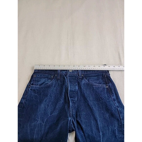 Levis Mens 501 30x30 * Jeans Straight Button Fly Mid Rise Cotton Dark Blue - Picture 4 of 13